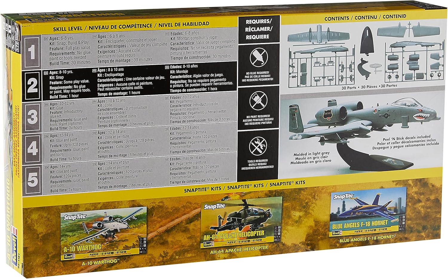 Revell SnapTite A-10 Warthog Plastic Model Kit , White