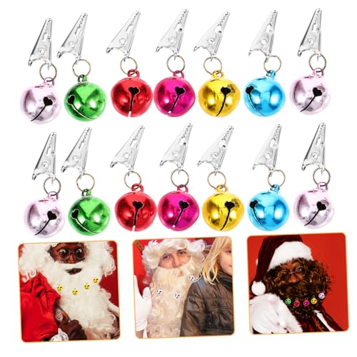 48 Pcs Beard Hair Ornaments Christmas Beard Lights Xmas Hair Pendant Luminous Beard Ornament Holiday Ball Decoration Beard Christmas Ornaments Ring The Bell -