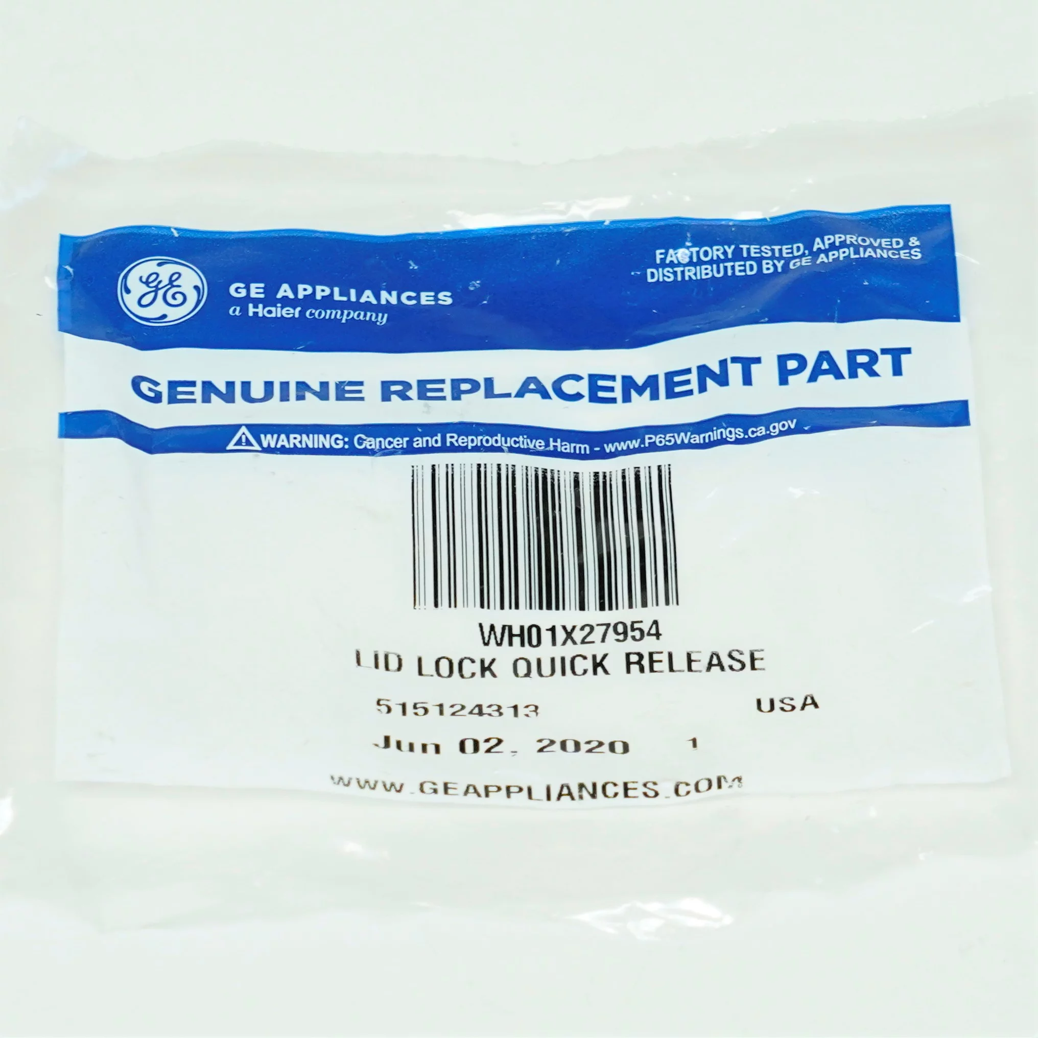 General Electric WH01X27954 Washing Machine Quick Release Lid Lock GE