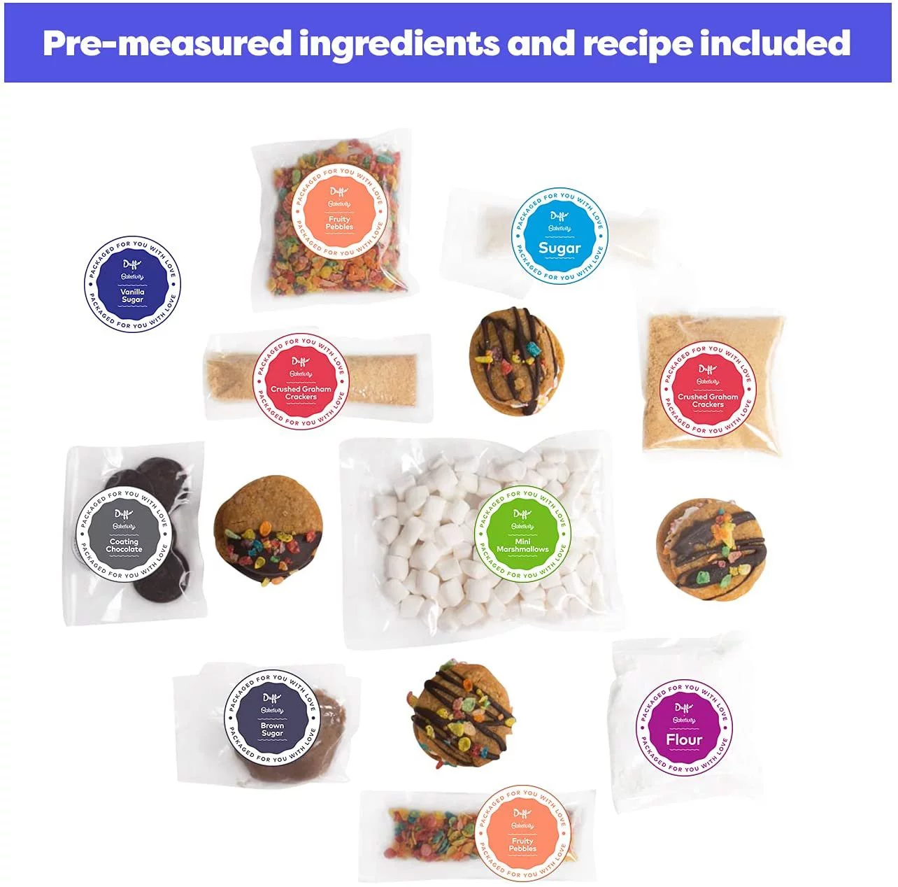 Duff Goldman DIY Baking Set for Kids by Baketivity - Bake Delicious Smores Sandwich Cookies with Pre-Measured Ingredients. Best Family Fun Activity, Great Gift for Girls, Boys, Teens, and Adults.