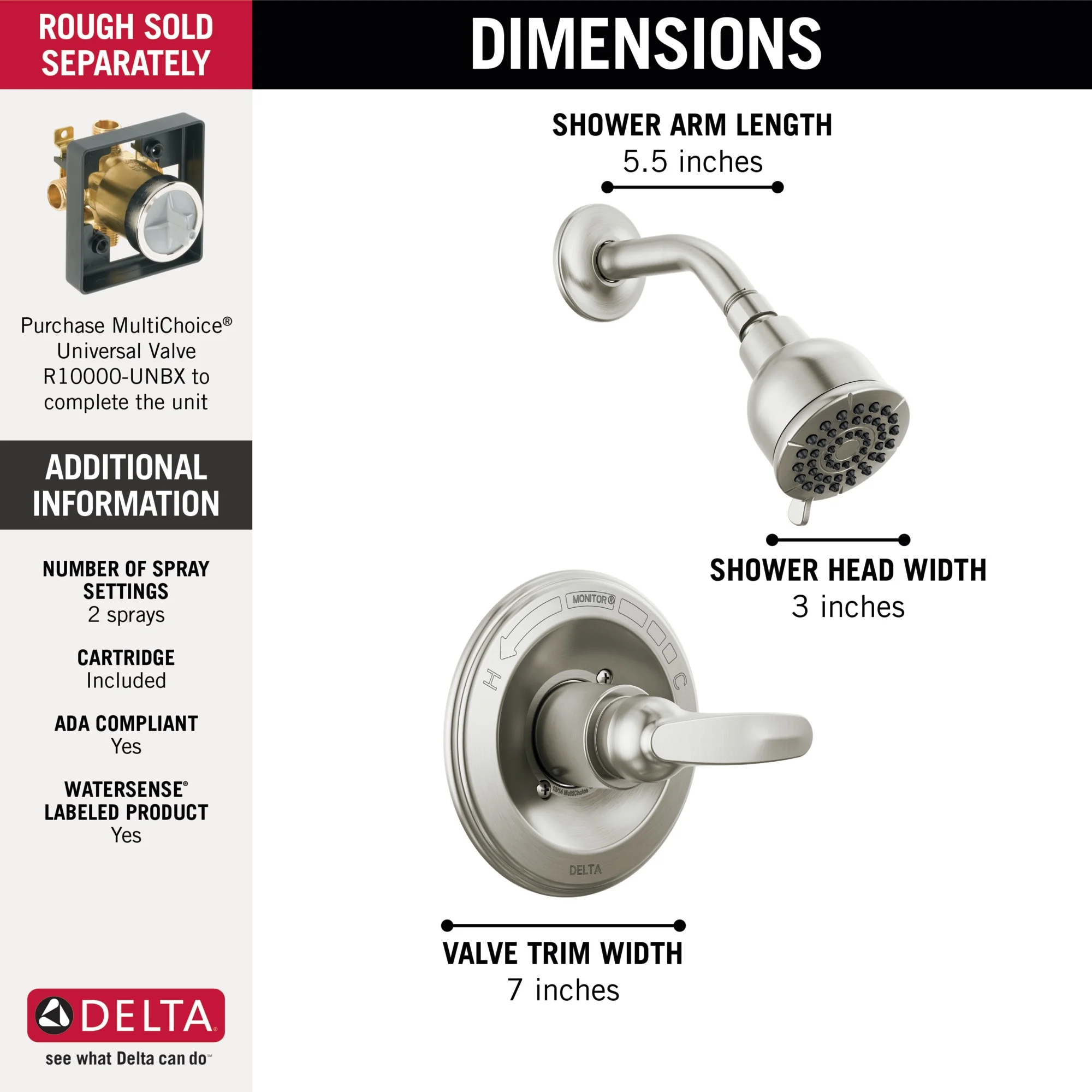 Delta Foundations® Monitor® 13 Series Shower Trim