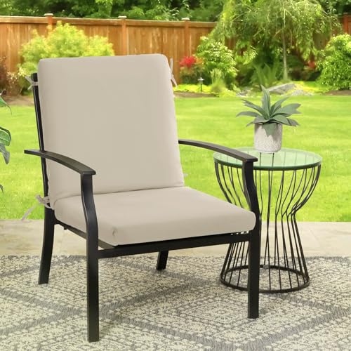 High Back Outdoor Chair Cushions 44''x20'' - Patio Dining Chair Cushions with Waterproof, Fade-Resistant, Removable & Machine-Washable Covers, Burgundy