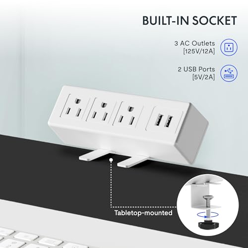 FLEXISPOT EN2 Whole-Piece Standing Desk with Clamp Power Strip, 55 x 28” Electric Stand Up Height Adjustable Desk with Cable Management (Black Frame + 55