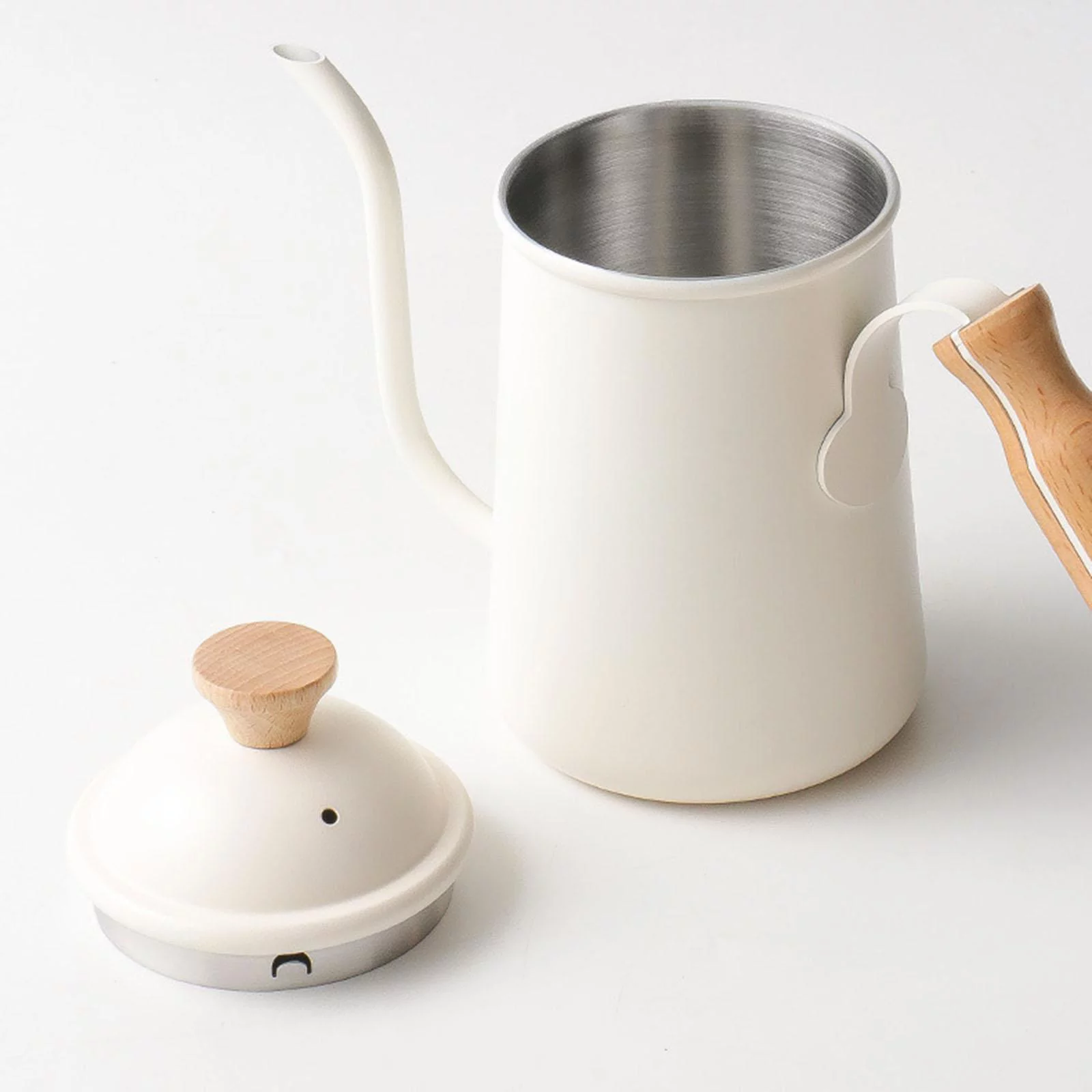 Stainless Steel Gooseneck Kettle Coffee Pot Hand Coffee Maker Drip Kettle Coffee Beige