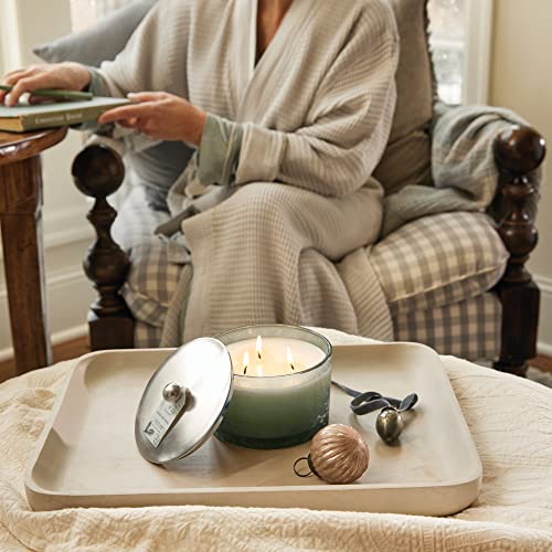 Thymes Highland Frost Large Candle - Scented Candle with Crisp Notes of Sage, Eucalyptus, and Cypress Needles - Luxury Home Fragrance - Sage-Green Candle (18 oz)