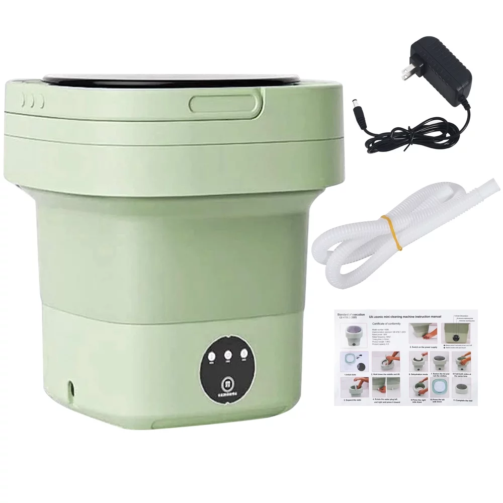 JahyShow Portable Washing Machine - Convenient Laundry Solution for Travel and Camping - Green