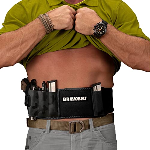 Belly Band Holster - by BRAVOBELT Athletic Performance Holster for Running, Jogging, Hiking - G17-43 S&W M&P 40 Shield | for Men & Women