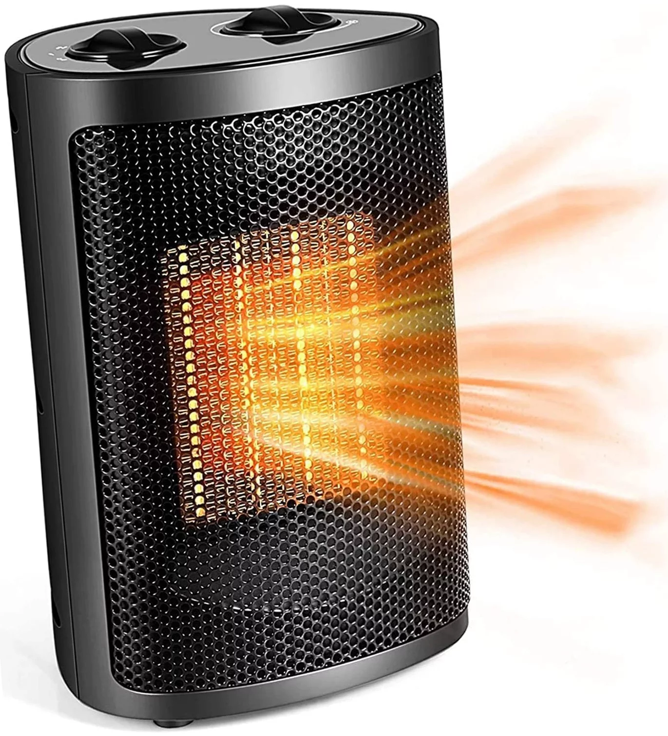 Space Heater, 750W/1500W Ceramic Heater with Overheat & Tip-Over Protection, Safe & Quiet Electric Heater with Thermostat, Heat Up 200 Square Feet in Minutes, PTC Space Heaters for Indoor Use