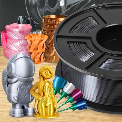 SUNLU 4kg PLA 3D Printer Filament Bundle, Neatly Wound PLA Filament 1.75mm ±0.02mm, Individually Vacuum Packed, 4kg in Total, 1kg per Spool, 4 Pack, 4000g, 4Black