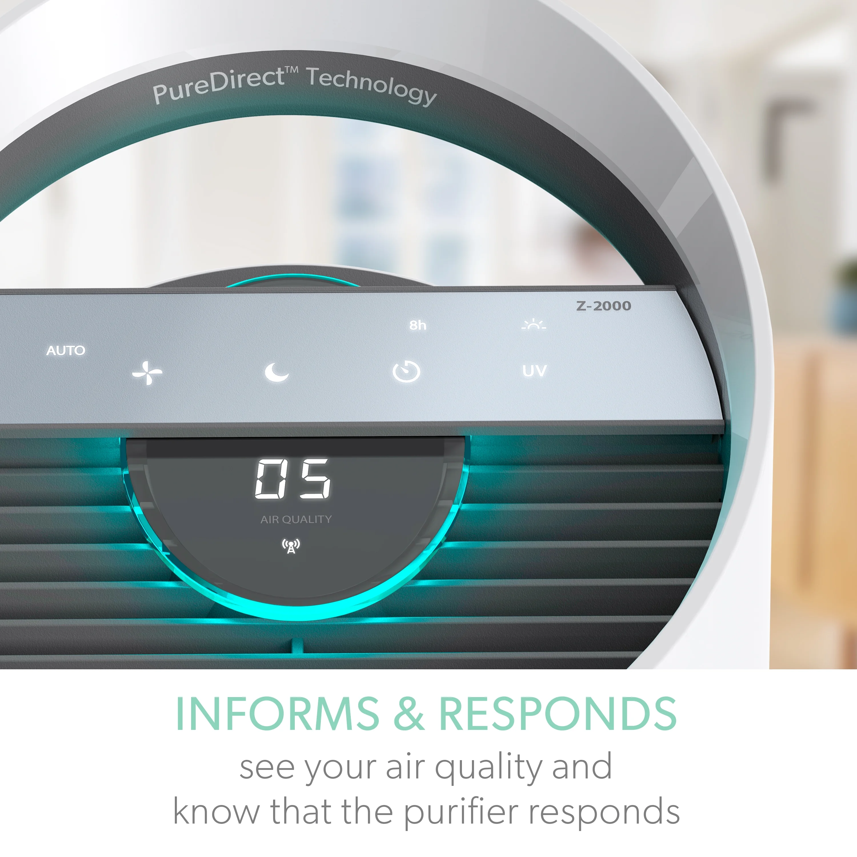 TruSens Air Purifier, Medium, with Air Quality Monitor, Z-2000