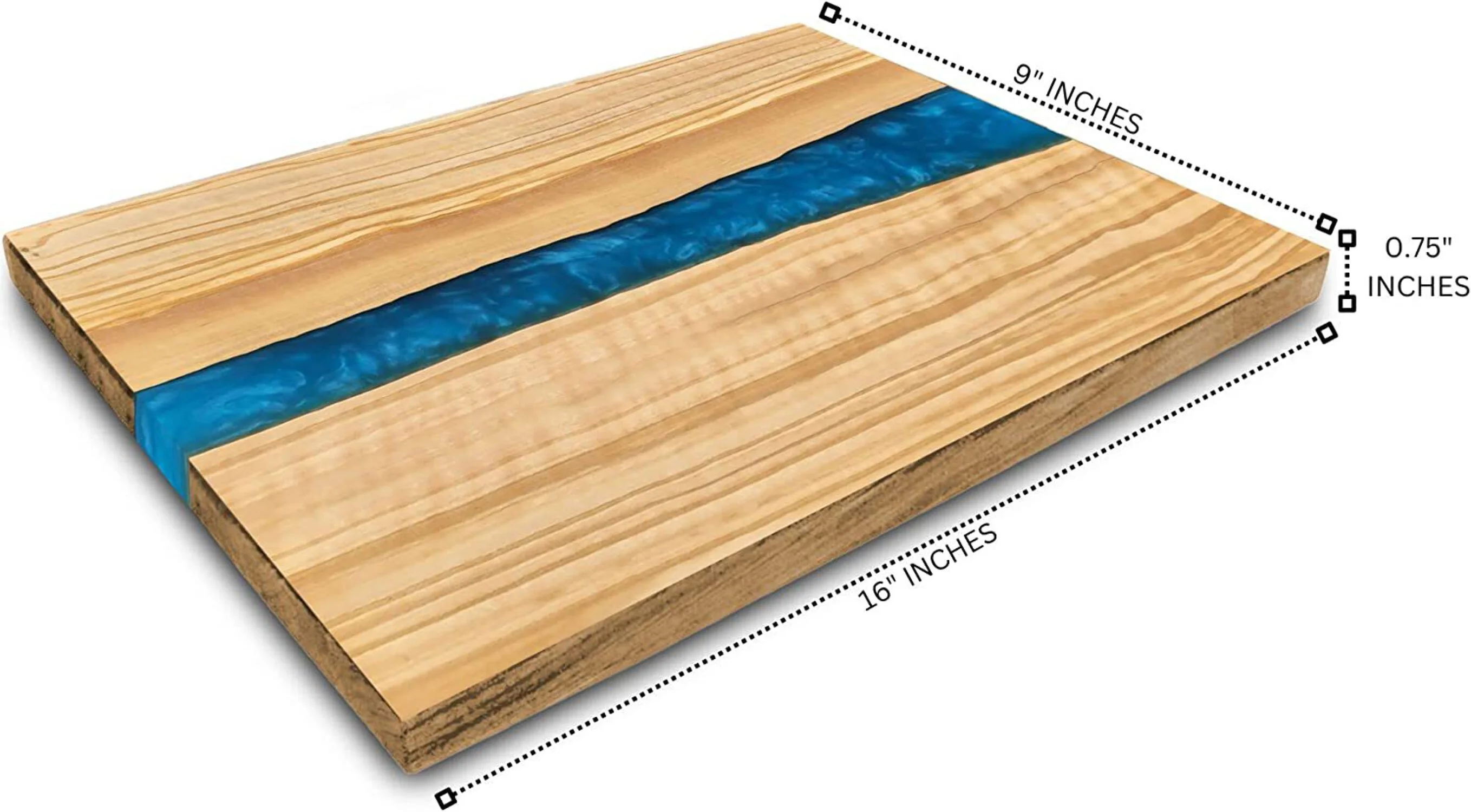 Olive Wood With Resin River Cheese Board | Charcuterie Board | Serving Tray (Blue)