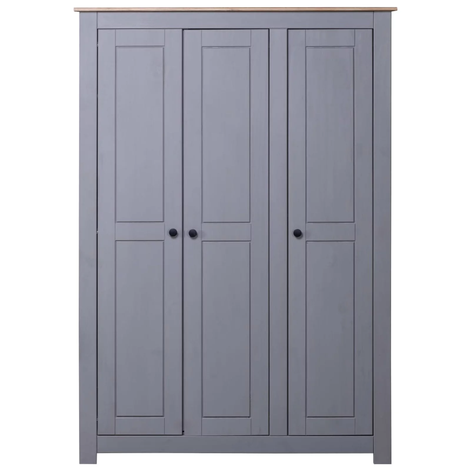 Tomshoo 3-Door Wardrobe Gray 46.5