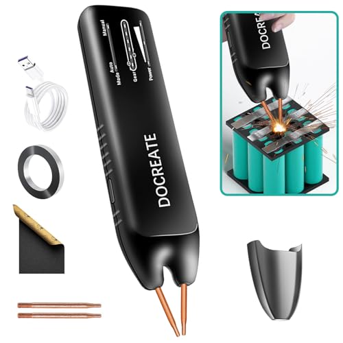 Spot Welder, Docreate Farad Capacitor Portable Mini Welder Spot 3000F with LCD Screen, 120 Levels Adjust Spot Welding Machine 18650 Battery Energy Storage, Nickel Strip Support 0.1-0.3mm