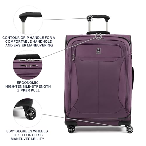 Travelpro Tourlite Softside 2-Piece Set, Expandable Luggage with 4 Spinner Wheels, Lightweight Suitcase, 21
