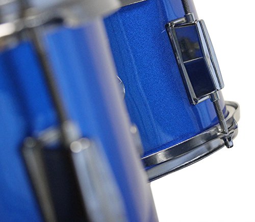 Music Alley 3 Piece Kids Drum Set with Throne, Cymbal, Pedal & Drumsticks, Blue, (DBJK02)