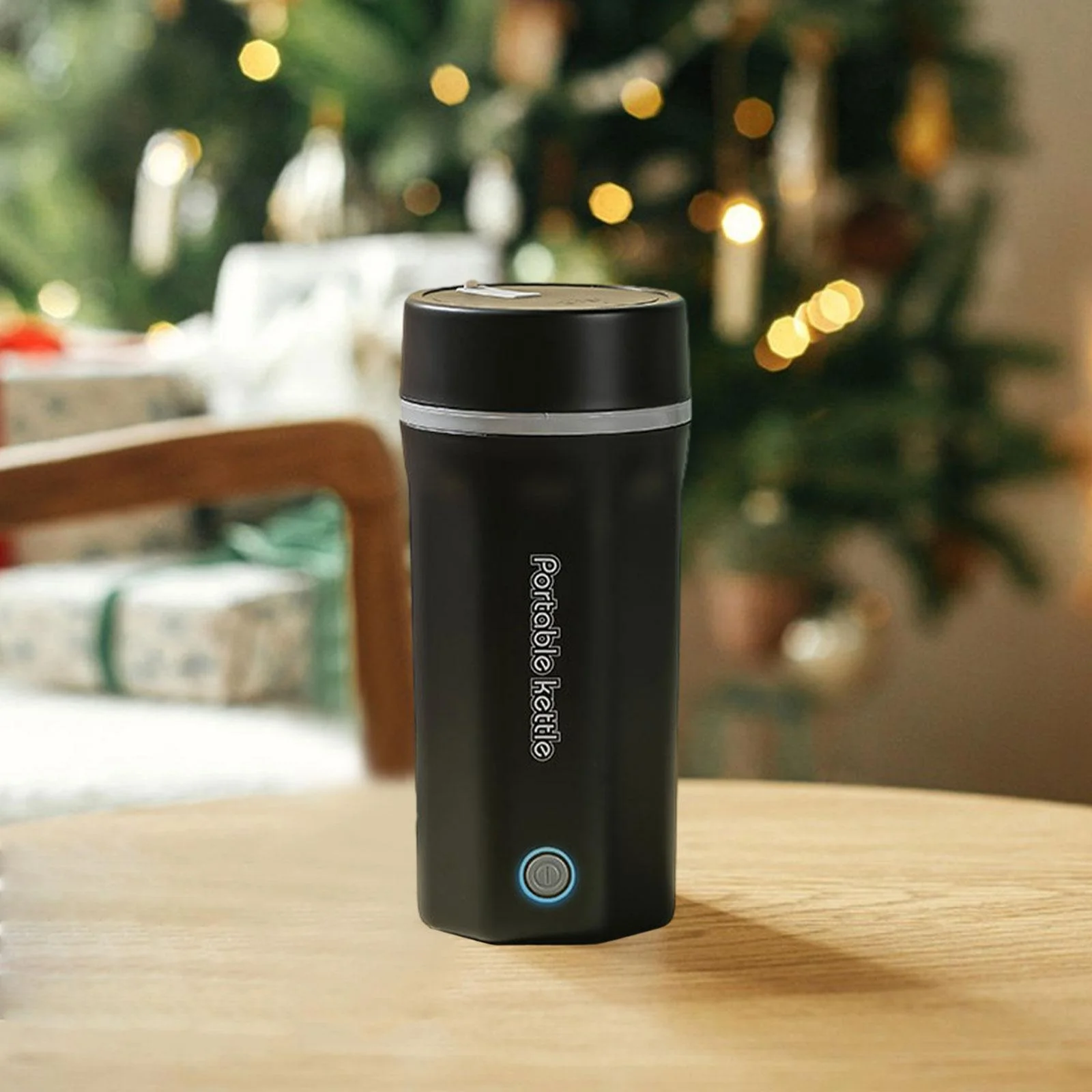 Portable Electric Tea Kettle Small Water Boiler for Household Office Outdoor Black