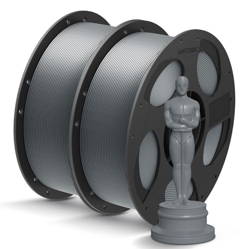 ANYCUBIC PLA+ 3D Printer Filament Bundle, PLA Plus 1.75mm Dimensional Accuracy +/- 0.02mm, Fit Most FDM 3D Printers, 1KG Spool, 2KG Gray+Gray