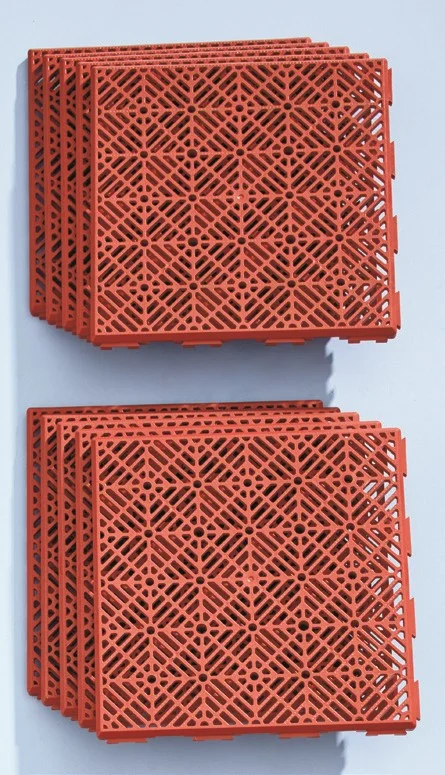 Sets of 10 Interlocking Patio or Walkway Tiles - Terra Cotta