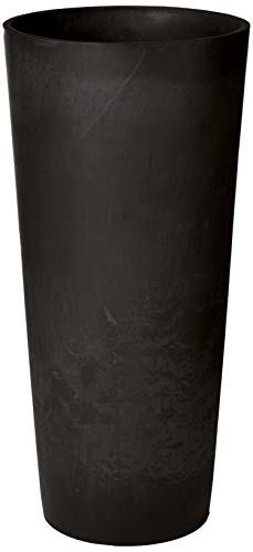 Arcadia Garden Products PSW S32BK Contempo Tall Round Planter, 13 by 13 by 28-Inch, Black