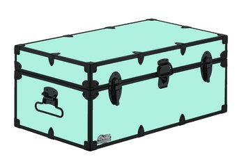 C&N Footlockers Camp Trunk Footlocker - Happy Camper with Black Trim 32 x 18 x 13.5 Inches