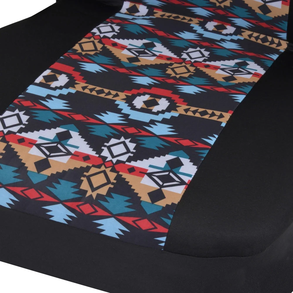 BDK Two Tone Pattern Car Seat Covers - Sideless Chic Style - Soft & Flexible Polyester (Aztec Pattern)
