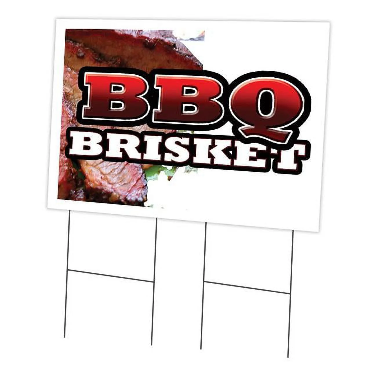 24 x 36 in. Yard Sign & Stake - BBQ Brisket