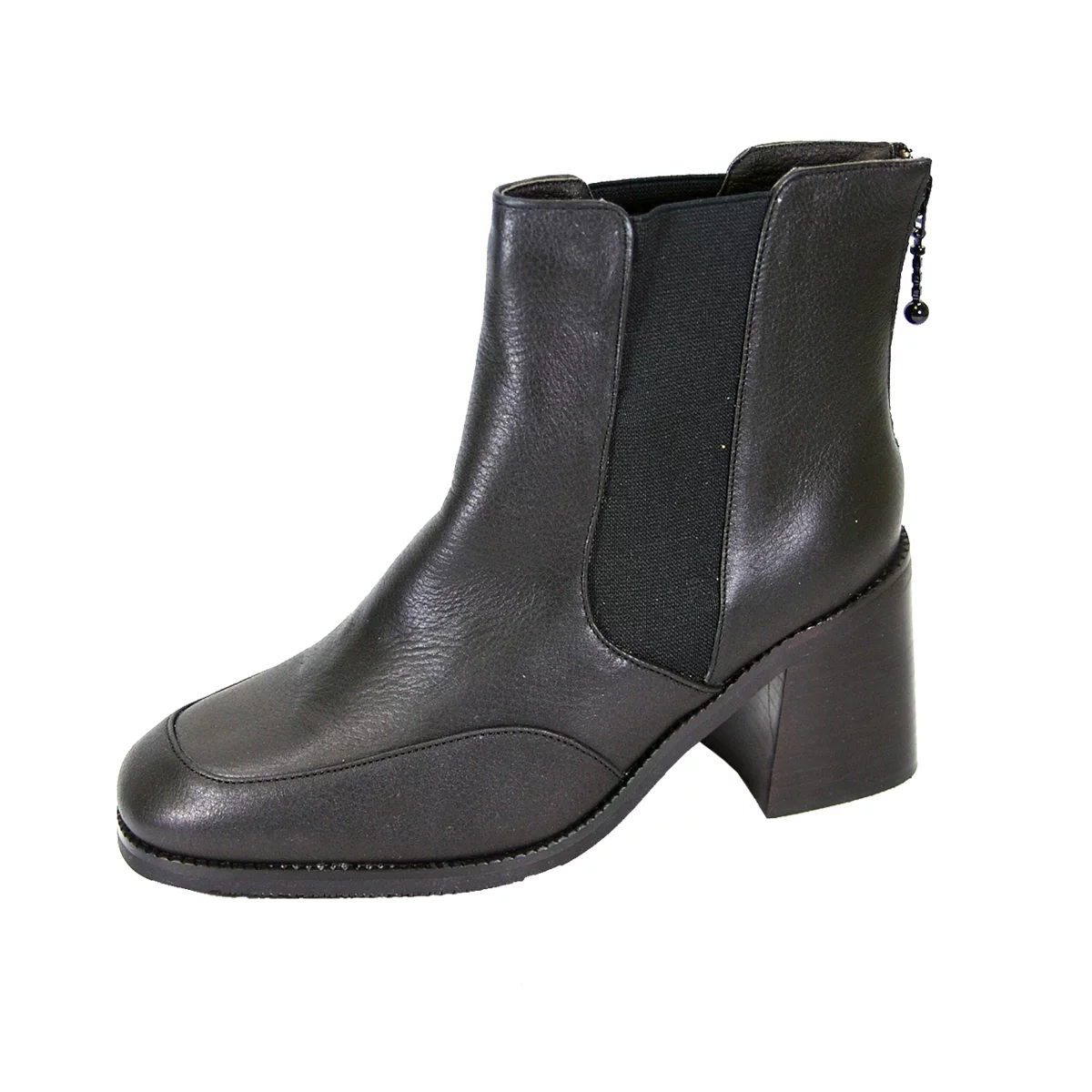 PEERAGE Cheyenne Women's Wide Width Leather Dress Ankle Boots BLACK 7.5