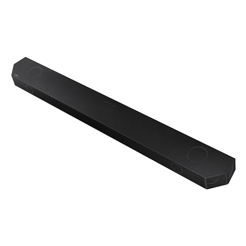 SAMSUNG Q990D 11.1.4ch Soundbar w/Wireless Dolby Atmos Audio, Rear Speaker Included, Q-Symphony, SpaceFit Sound Pro, Adaptive Sound, Game Mode Pro with Alexa Built-in, HW-Q990D/ZA
