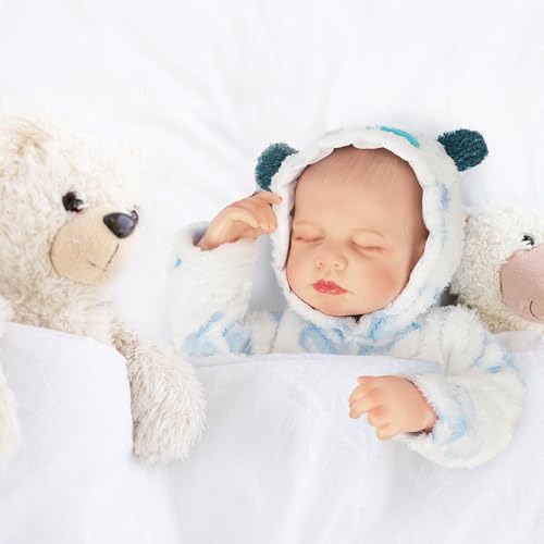 Reborn Baby Dolls, 22-inch Realistic Baby Dolls, Reborn Dolls Girl with Cloth Body & Feeding Accessories, Gifts for Age 3+ Kids Christmas New Year