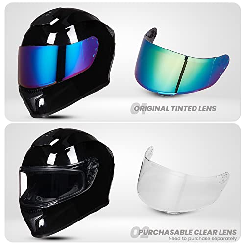 Full Face Motorcycle Helmets for Adults Men and Women DOT Street Bike Racing Helmet with Tinted Visor Model MD-813