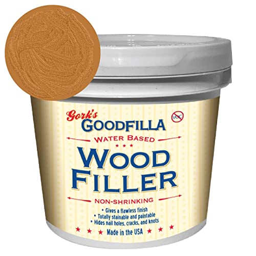 Water-Based Wood & Grain Filler - Neutral Base - 1 Quart By Goodfilla | Replace Every,Filler & Putty | Repairs, Finishes & Patches | Paintable, Stainable, Sandable & Quick Drying
