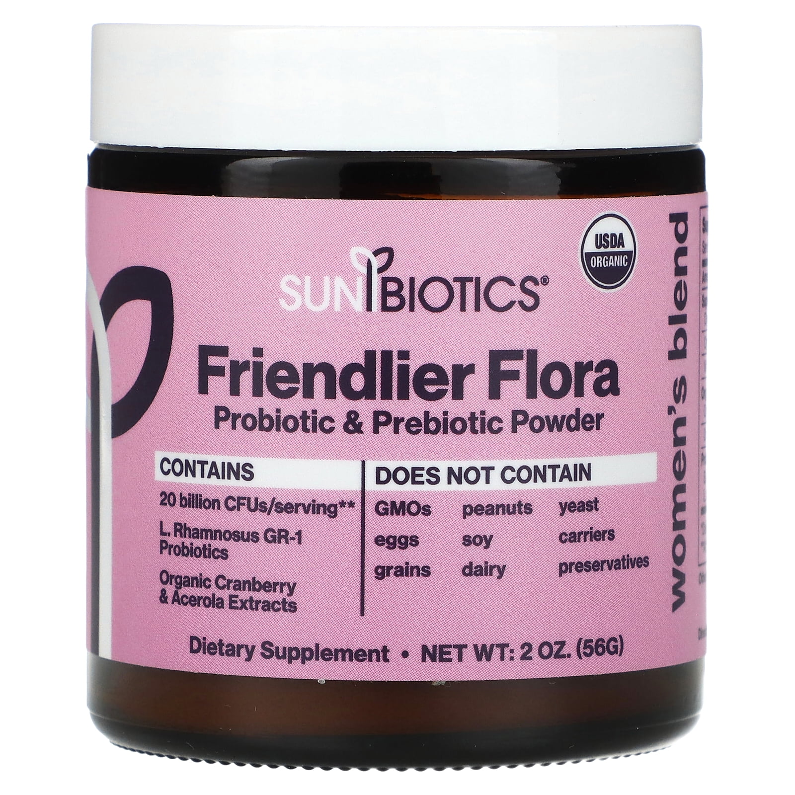 Sunbiotics Friendlier Flora, Women's Blend, Probiotic & Prebiotic Powder, 2 oz (56 g)