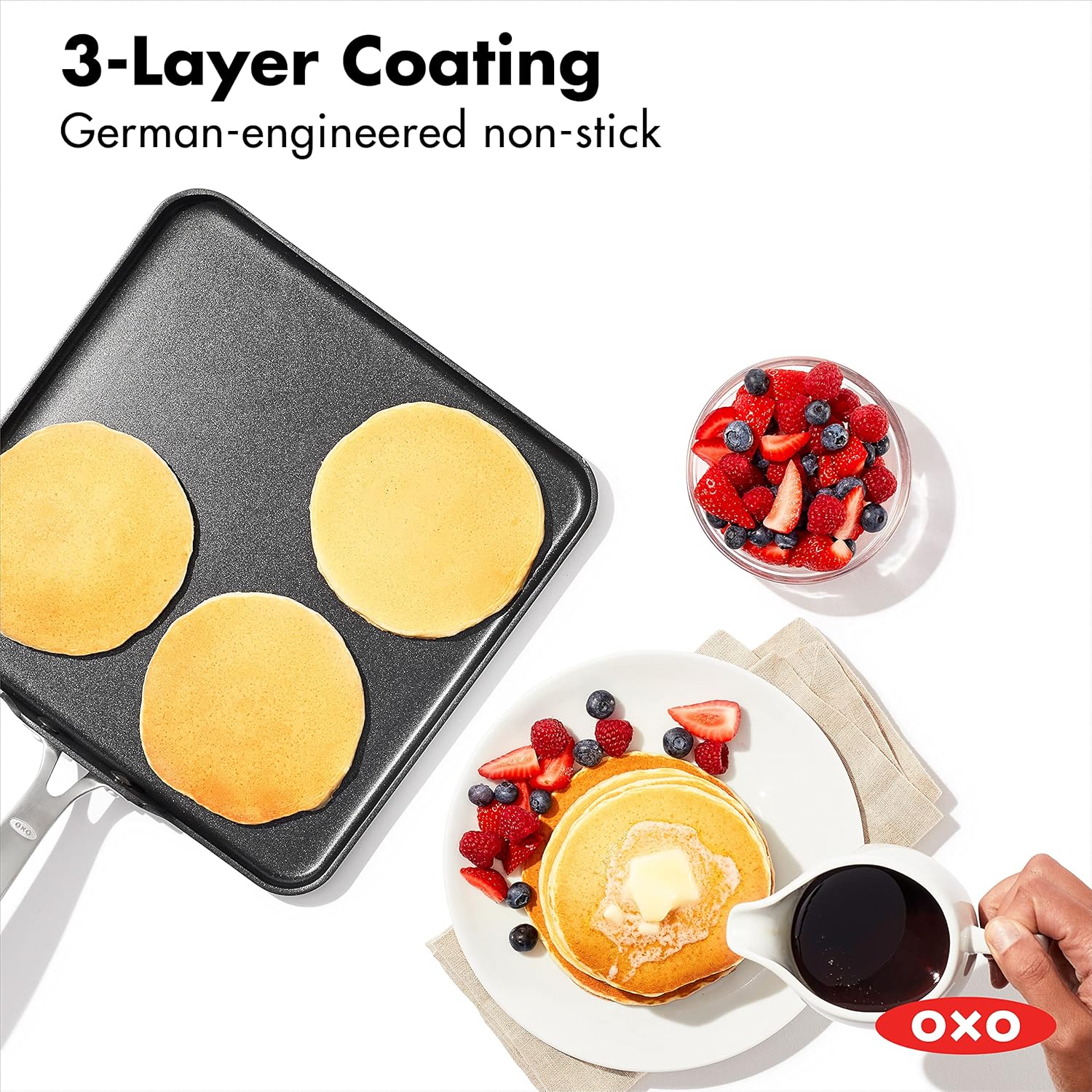 OXO Good Grips Pro Nonstick Pan, Pancake Pan/Griddle Pan, 11