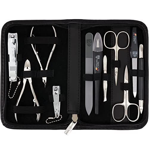 3 Swords Germany – Manicure Pedicure kit Set with Genuine Leather case - Made in Solingen/Germany