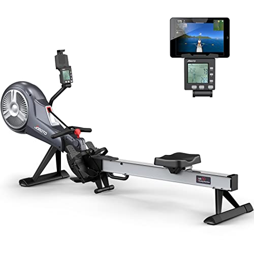 JOROTO Rowing Machine, Air Magnetic Foldable Rowing Machines for Home Use, Rower Machine with 49.5