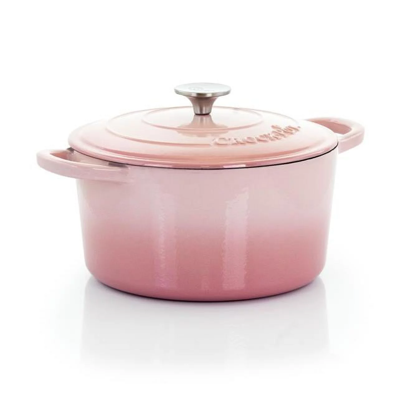 5 Quarts Artisan Enamled Cast Iron Dutch Oven, Blush Pink - 2 Piece