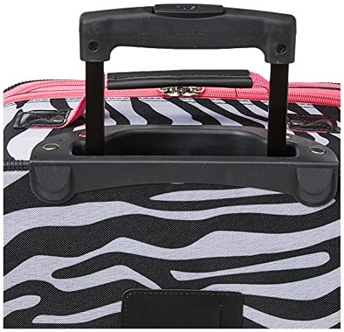 Rockland Fashion Softside Upright Luggage Set, Expandable, Kensington, Black and White, 2-Piece(14/19)