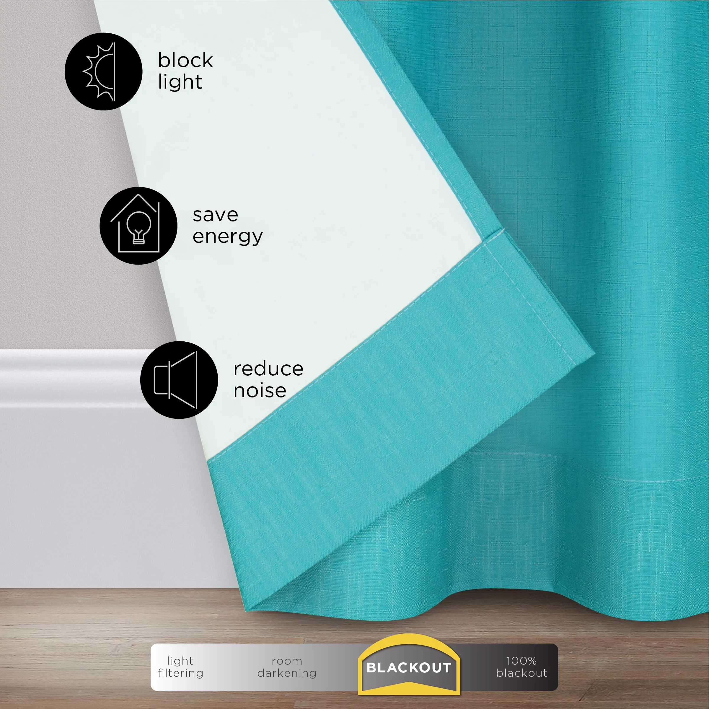 Eclipse Dayton Solid Blackout Rod Pocket Energy-Efficient Curtain Panel, Purple, 42