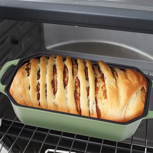 Bread Pan Cast Iron Loaf Pan with Lid Bread Loaf Pan 9x5 Inch Loaf Pan Enameled Cast Iron Sourdough Loaf Pan, DarkCyan