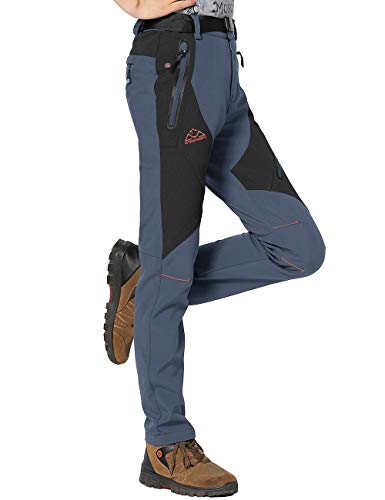 TBMPOY Women's Ski Snow Pants Waterproof Windproof Hiking Warm Fleece Lined Softshell Insulated Pant