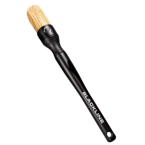 Blackline Car Detail Brushes- Luxury Car Detailing Brush Set for Interior and Exterior - Best Auto Detailing Brushes - Premium Car Detailing Brushes (Ultra Soft Bristles)