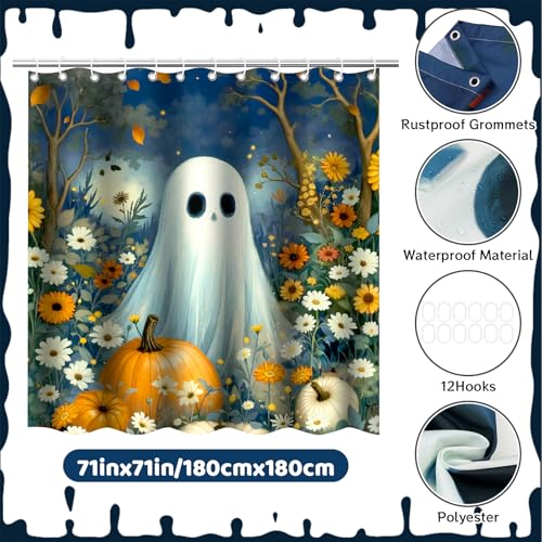 4Pcs Christmas Shower Curtain Set - Merry Christmas Bathroom Set Holiday Shower Curtain with Non-Slip Rugs, Toilet Lid Cover and Bath Mat