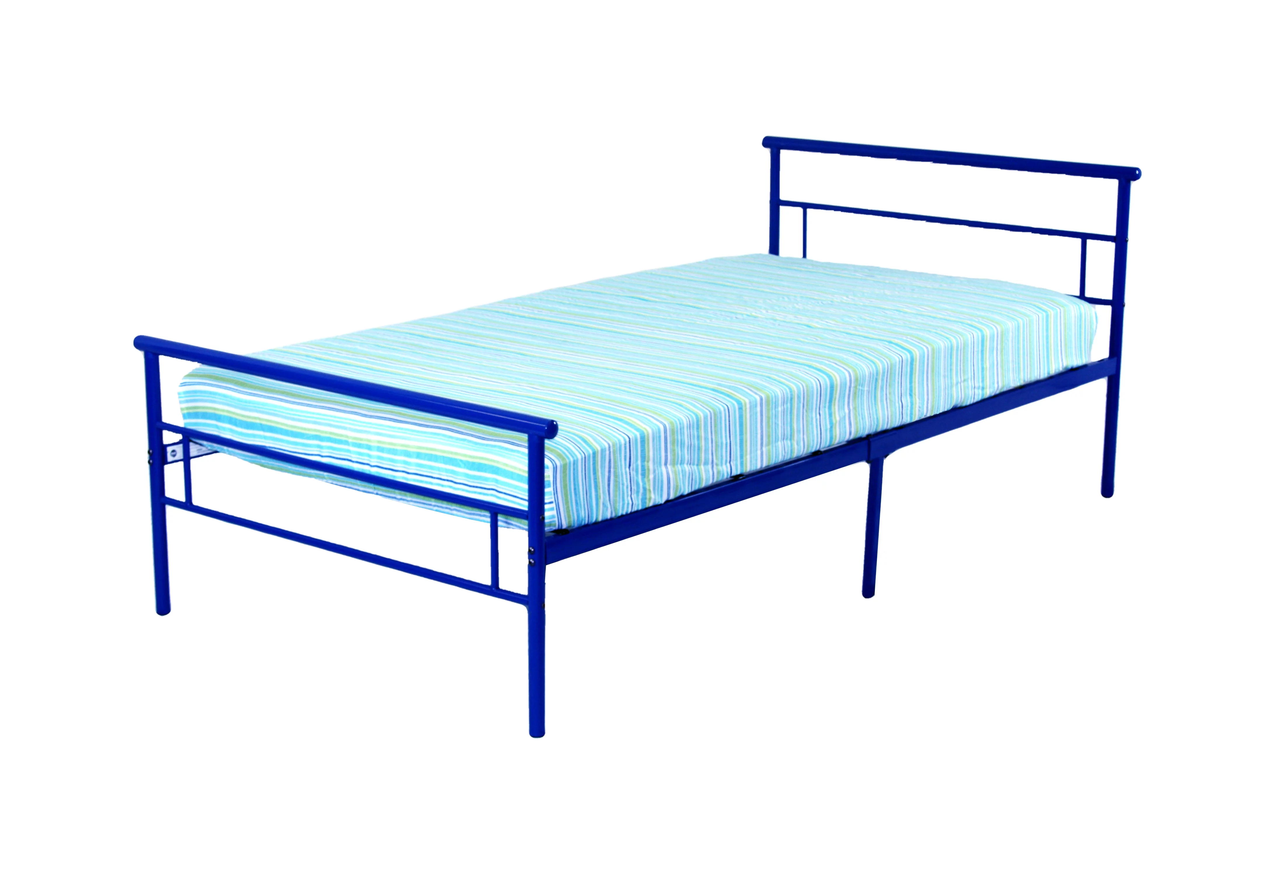 BK Furniture Seattle Classic Metal Bed, Twin, Blue