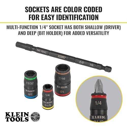 Klein Tools 32907 7 in 1 Impact Flip Socket Set