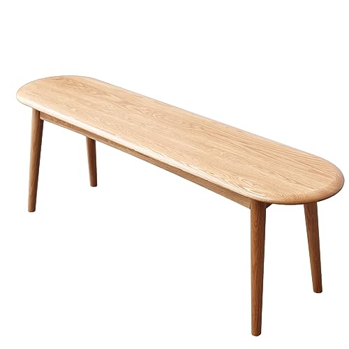 Solid Wood Dining Bench, Skinny Rectangular Dining Bench, Table Bench, Bench for Entryway, Bedroom, Living Room, Kitchen Room, Oak (Original wood color, 47.24)
