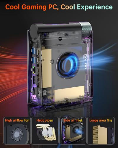 ACEMAGICIAN S3A Mini PC, Ryzen 7 5875U(up to 4.5Ghz), 16GB DDR4 512GB NVME SSD Mini Desktop Computer, Mini Computers [WiFi6/BT5.2] [4K UHD/RGB Lights/3 Adjustable Mode Light Gaming PC