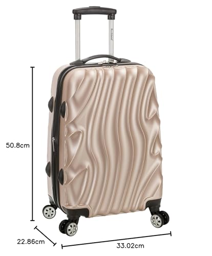 Rockland Melbourne Hardside Expandable Luggage with Spinner Wheels, 2TONENAVY, 2 Piece (20/28)