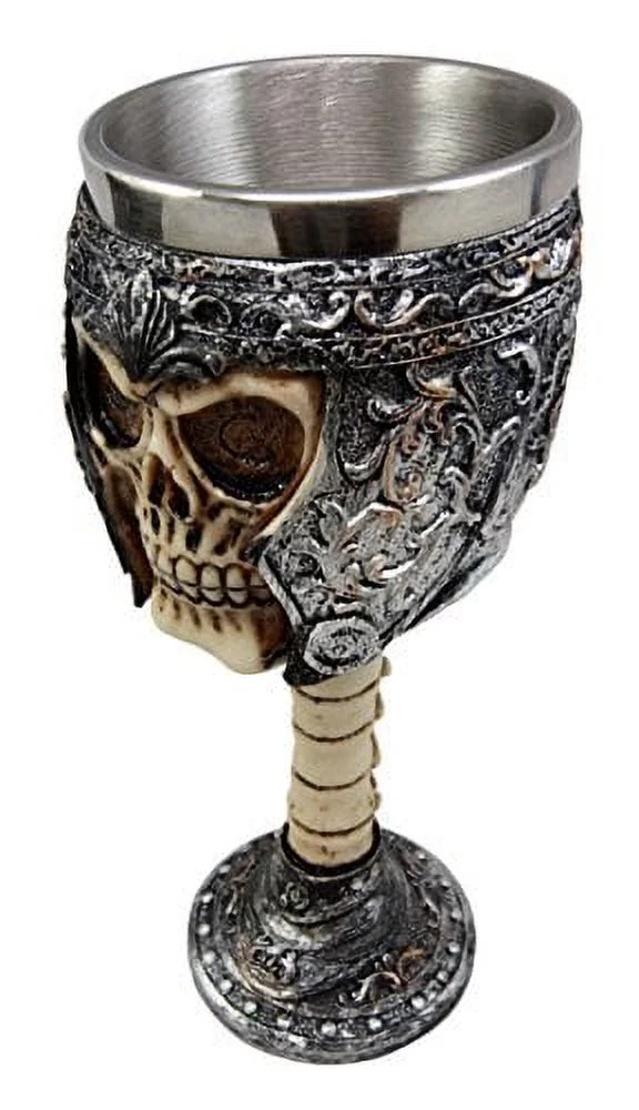 Ebros Roman Centurion General Helmet Skull Wine Drink Goblet Chalice Cup 6oz