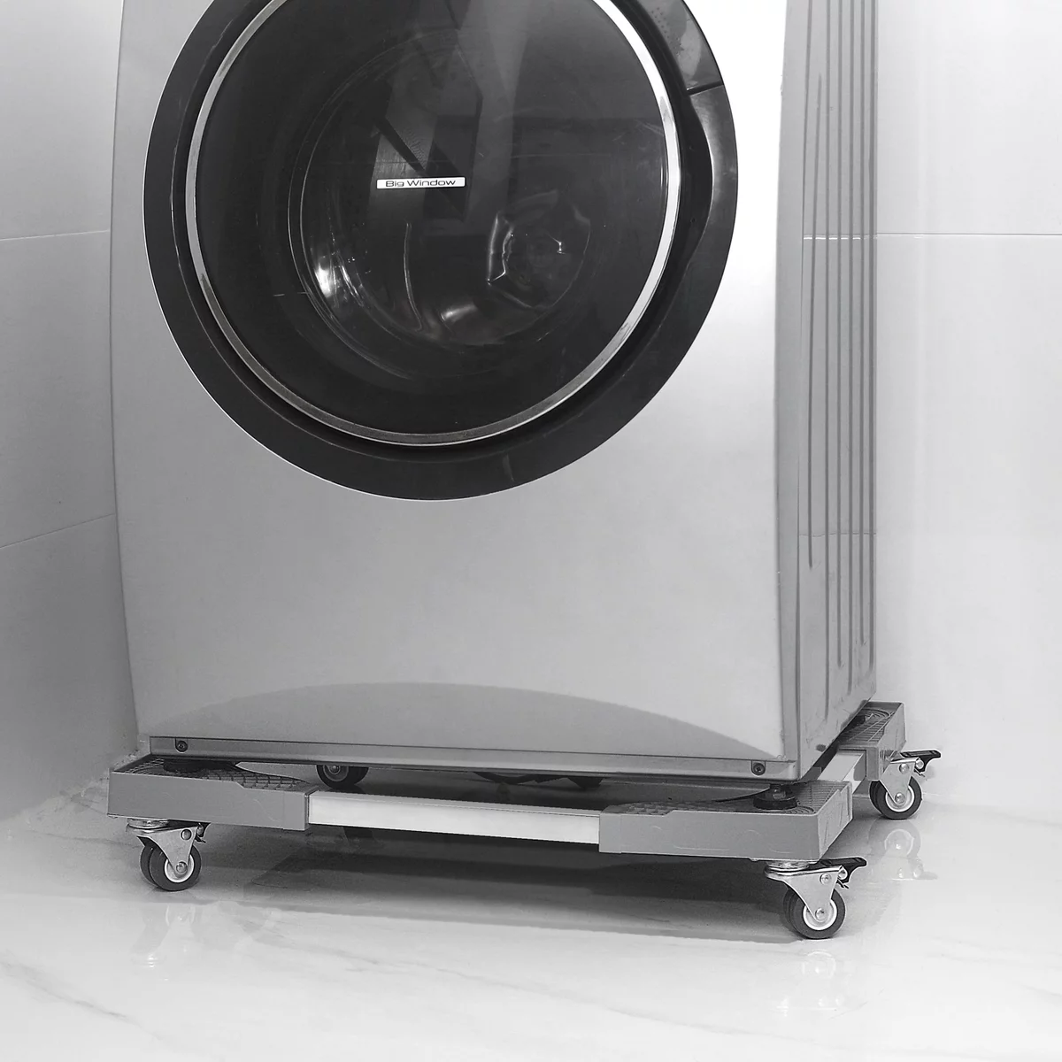 Adjustable Washing Machine and Dryer Stand with 4 Lifting Feet, 4 Swivel Casters with Brakes, 660 lb Capacity