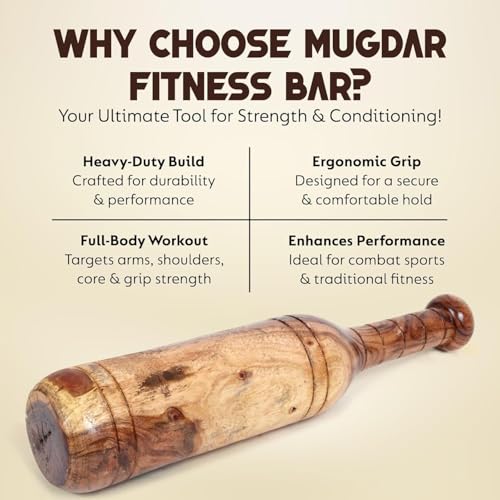 KNK MUGDAR FITNESS BAR INDIAN CLUB MUDGAR BHEEM MACE SHOULDER EQUIPMENT MEEL KARLA KATAI MUGDAL FITNESS DURABLE WOODEN EQUIPMENT